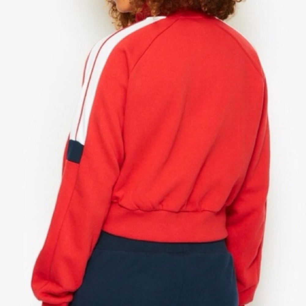 Ellesse Alagna Track Jacket Zip Up Crop Sweatshirt Red 90's Inspired Medium - Picture 10 of 10